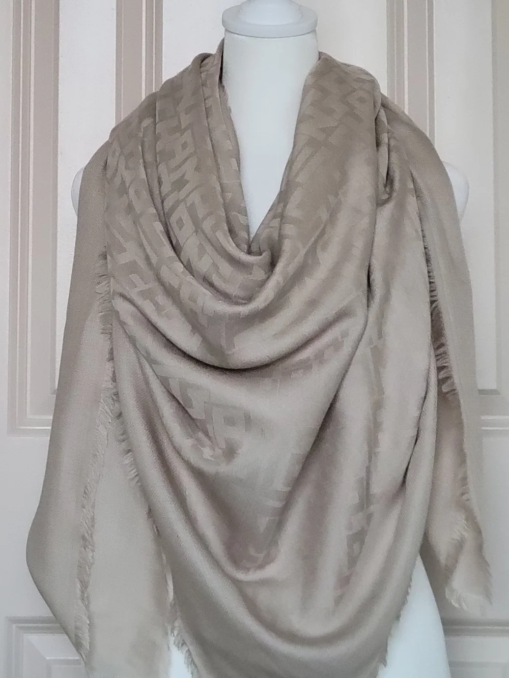 Neutral Beige Women's Shawl Scarf - Lightweight Elegant Wrap